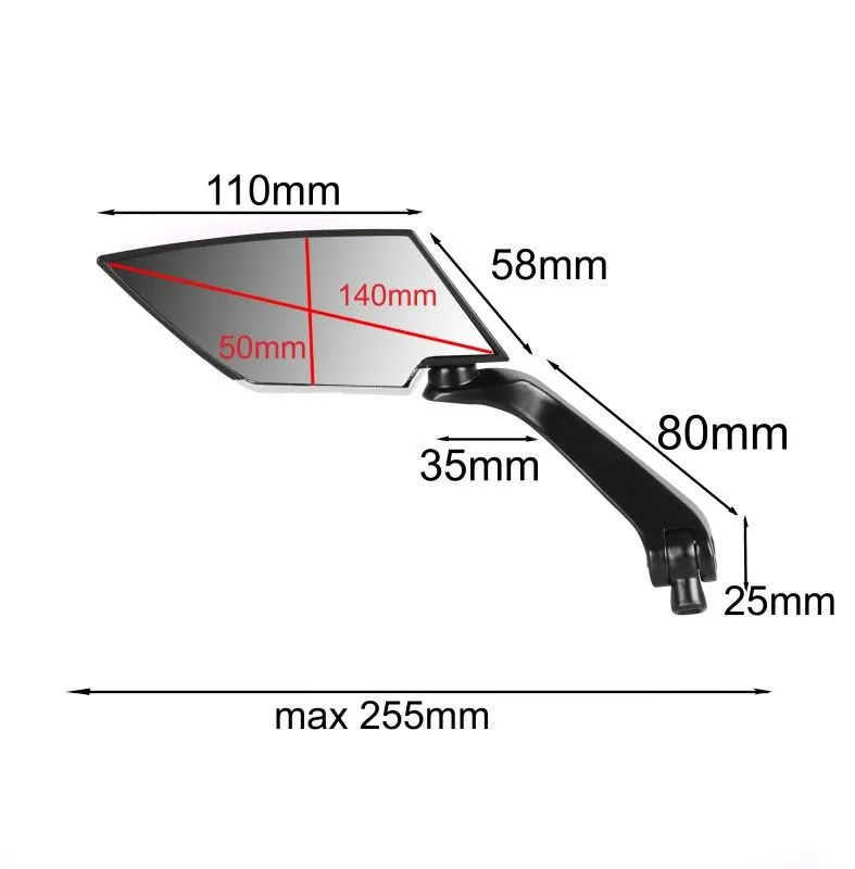 Set Oglinzi Moto 8MM 10MM Naked Universale - imagine 3