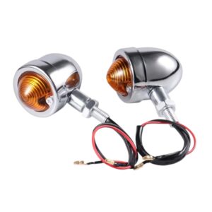 Set 2buc Semnalizari Universale Cromate Chopper Bobber Cafe Racer Moto Glont Bullet