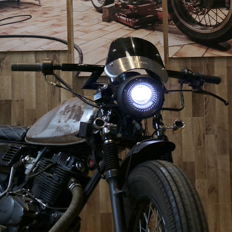 Far Moto Cafe Racer Custom Bobber Chooper 6,5" - imagine 3