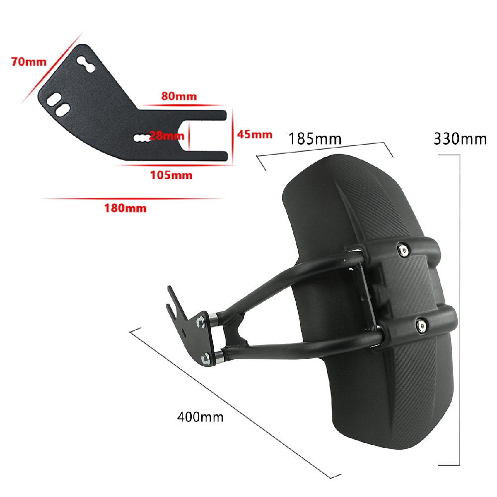 Aripa Spate Moto Bascula Suport Număr Apărătoare Noroi Universala - imagine 5