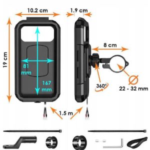 Suport Telefon Ghidon Moto Wireless Charger 4RIDE