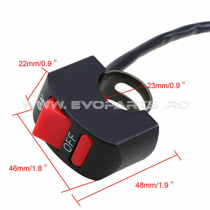 Intrerupator Buton ON OFF Ghidon Motocicleta ATV - imagine 3