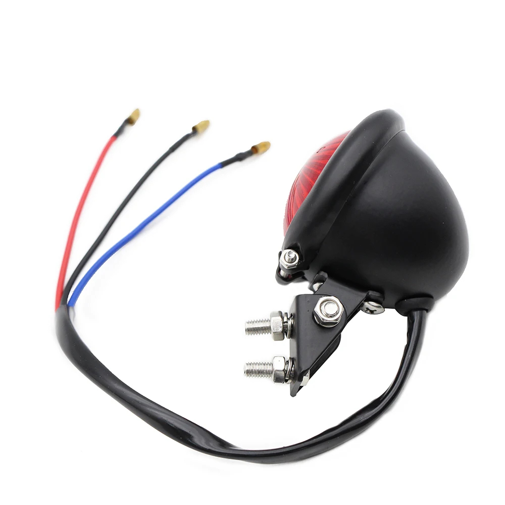 Stop Spate Moto Cafe Racer Chopper Bobber Cruiser Negru retro LED 12v lumini frana A964 - imagine 4