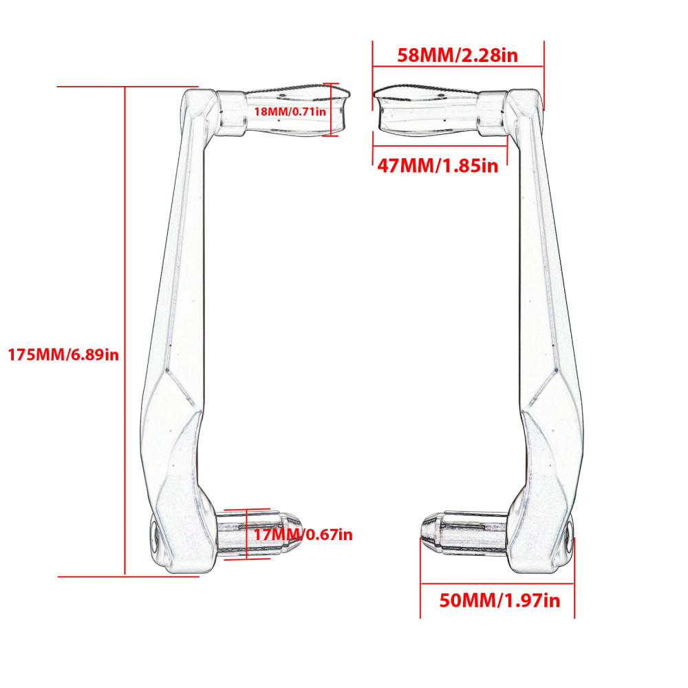 Set protectii leviere maneta ambreiaj CNC handguard A960RED - imagine 2