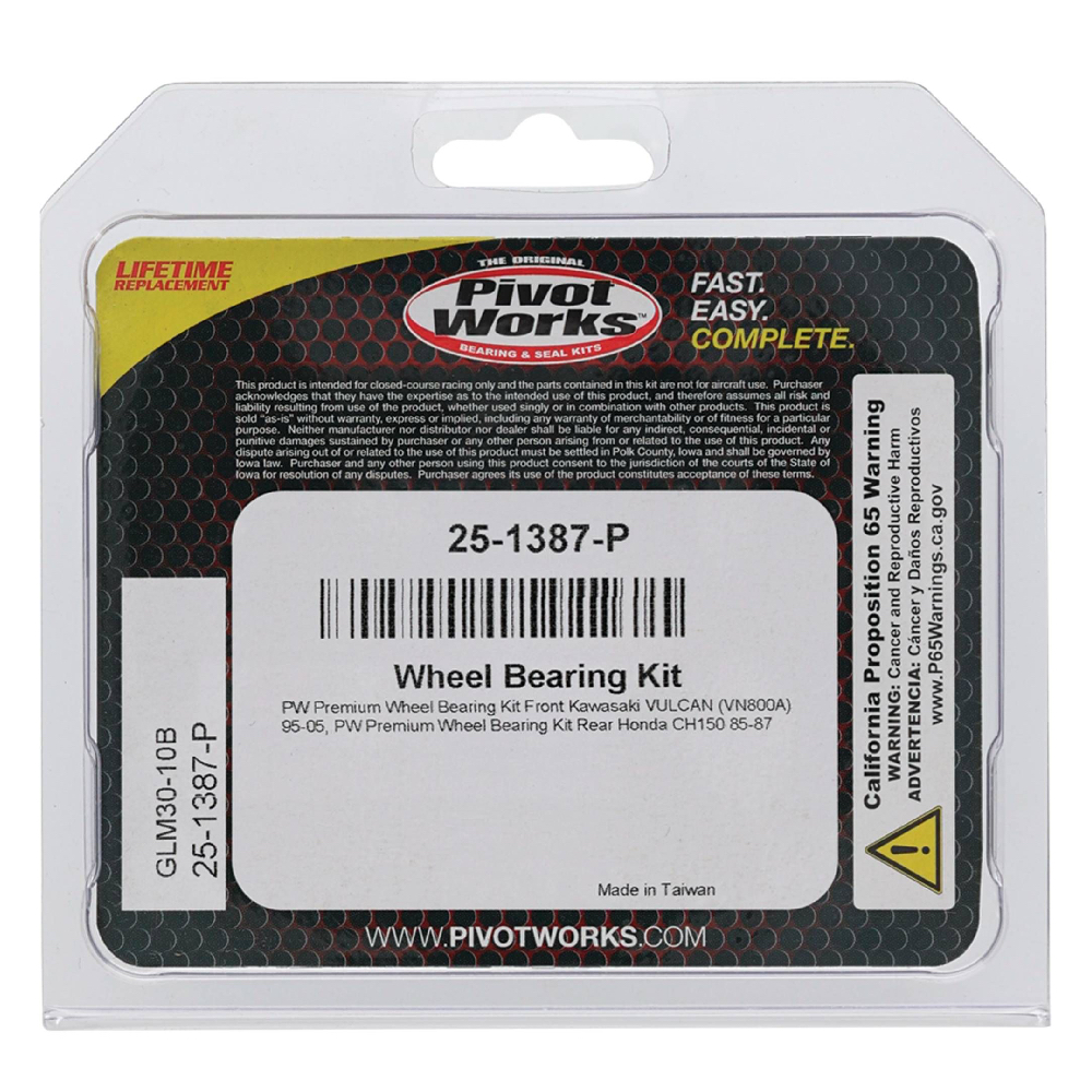 Kit Rulmenti roata fata Kawasaki Vulcan VN800A Suzuki GSX250R GW250 spate Honda CH150 All Balls 25-1387 - imagine 3