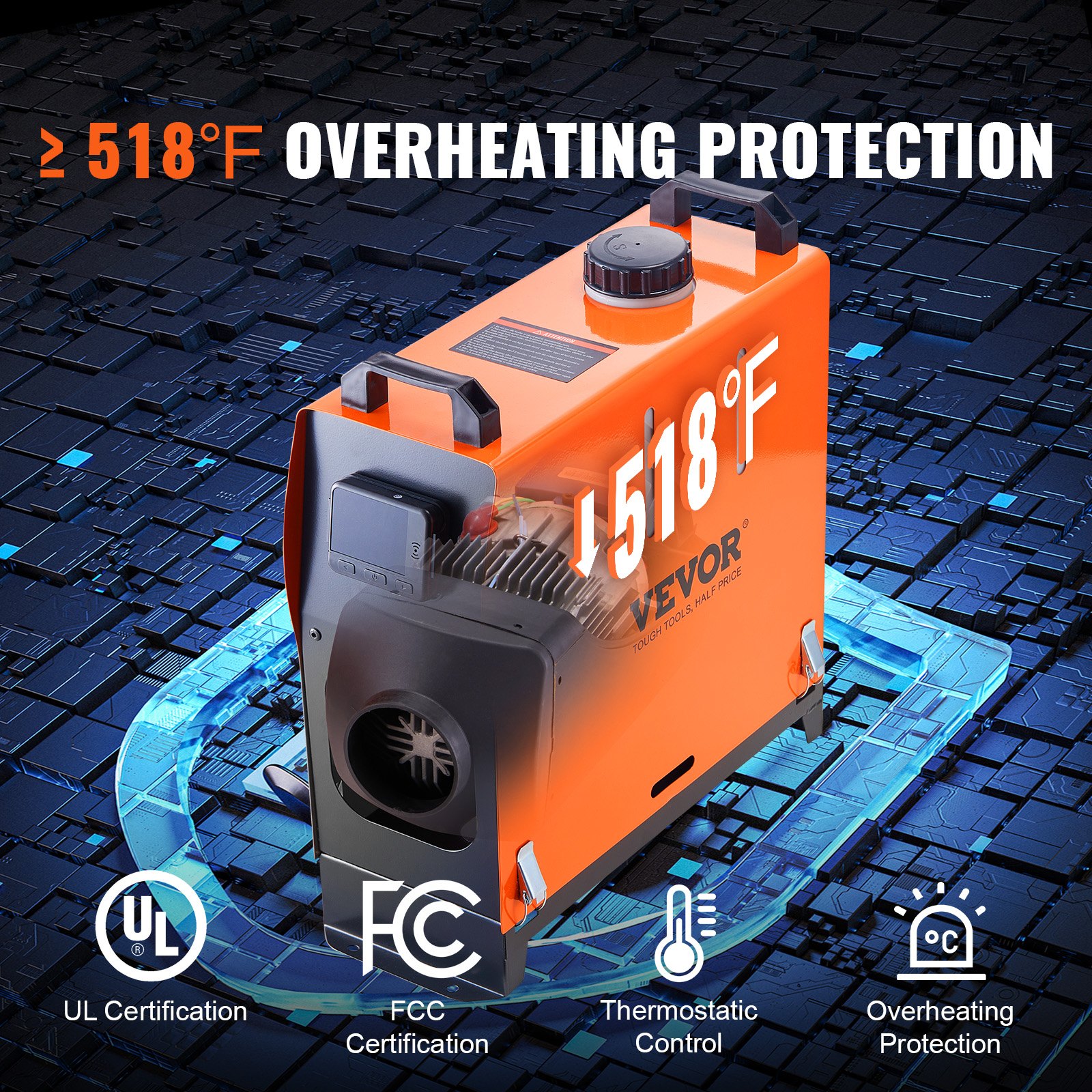Sirocou Încălzitor de aer diesel VEVOR All-in-one 12V 8KW Camion Garaj Masina Camping webasto