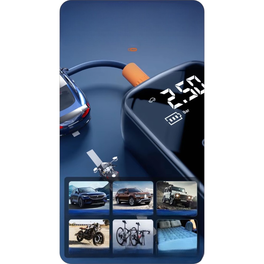 Compresor moto portabil reincarcabil 100w wireless 150PSI - imagine 3