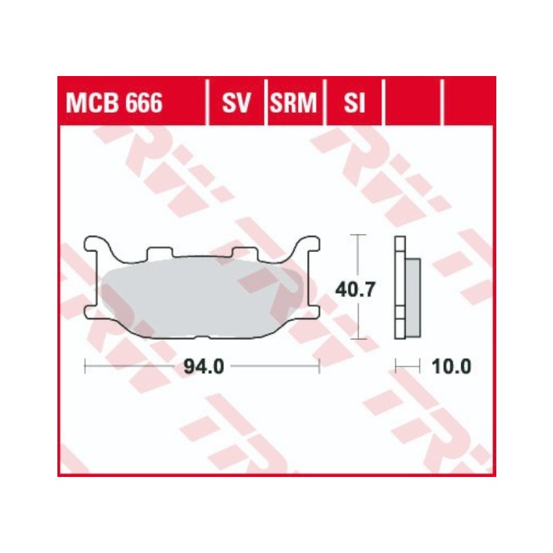 Placute Frana Fata Sinterizate TRW Yamaha FZ6 MT03 VIRAGO DRAGSTAR MCB666SV - imagine 2